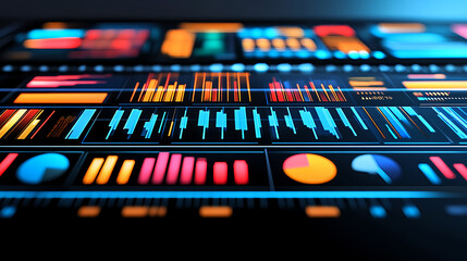 Poster - Data visualization techniques digital workspace infographic design modern technology close-up interactive insights
