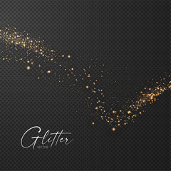 Wall Mural - gold glitter transparent effect. elegant luxury gold dust. shining light effect. golden dust