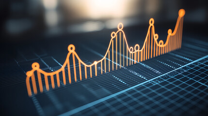 Poster - Data visualization trends business analytics infographic digital workspace aerial view insights on growth