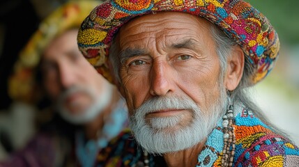 Poster - A person wearing a vibrant hat and matching scarf, great for representing creativity or individuality in your project
