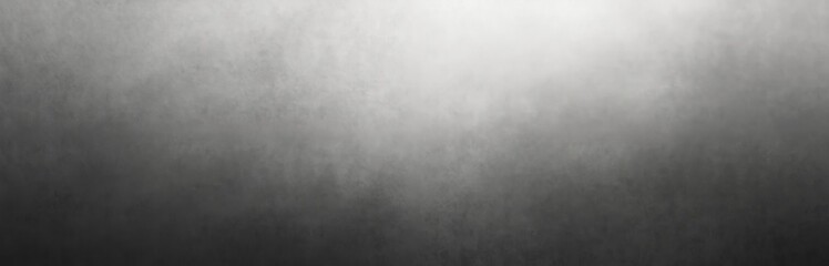 Poster - Grayscale gradient grainy background smoothly transitions from dark to light. Minimalist elegant backdrop creates tranquil soothing visual effect. Decorative, serene, harmonious monochrome design