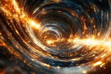 Poster - A swirling vortex of fiery energy and cosmic dust, a mesmerizing tunnel through space and time.