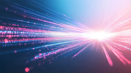Poster - Dynamic light trails creating energy waves digital space abstract art vibrant environment futuristic viewpoint