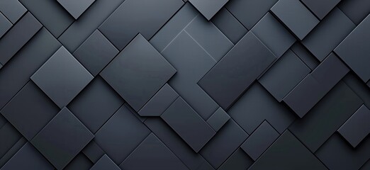 Poster - Dark geometric abstract background with layered squares and rectangles in various shades