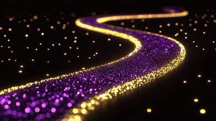 Poster - Glittering pathway illuminates night sky fantasy landscape digital art abstract environment vibrant viewpoint