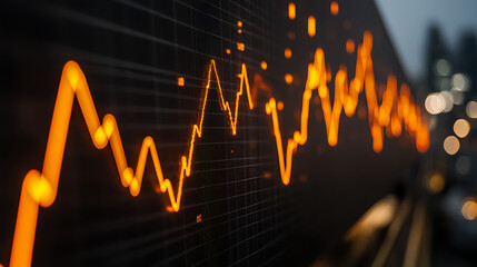 Poster - Analyzing stock market trends financial district data visualization urban environment close-up view business insights