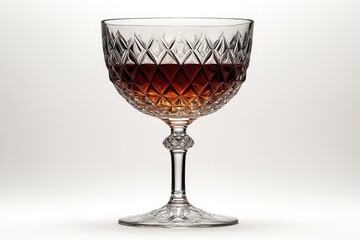 Poster - A single glass of red wine placed on a clean white background, perfect for food or beverage-related concepts