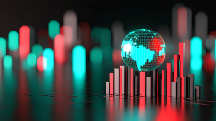 Poster - Global financial market analysis data visualization business environment digital space modern viewpoint