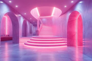 Aufkleber - Cozy room with a staircase and a set of stairs