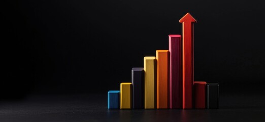 Poster - Colorful bar graph representing growth and progress in business or finance