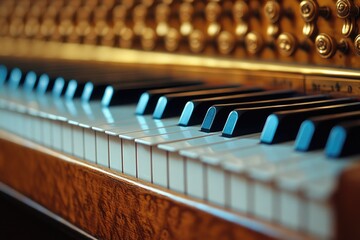 Poster - A detailed view of the keys on a piano