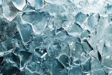 Poster - Close-up of fragmented ice, showcasing its texture and translucent blue hues.