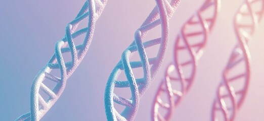Poster - Colorful 3D representation of DNA strands showcasing genetic structure and complexity