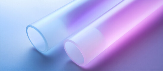 Poster - Abstract purple background with glass tubes
