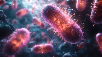 Aufkleber - A close-up view of various types of cells