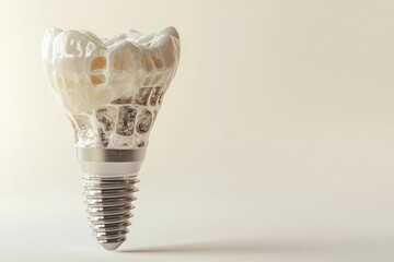 Aufkleber - Detailed cross sectional view of dental implant structure with crown showcasing titanium and ceramic features Generative AI