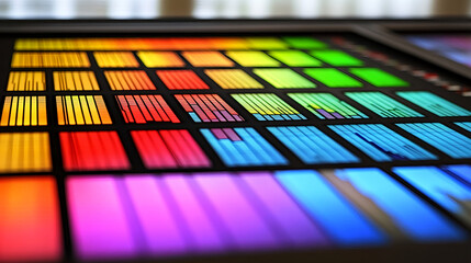 Poster - Creative digital soundboard display studio space graphic design colorful environment close-up viewpoint
