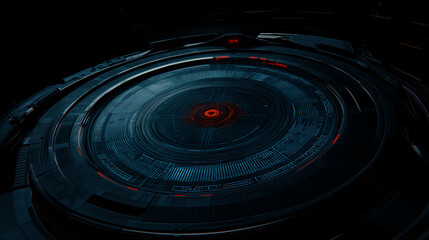 Fototapete - Futuristic technology interface display digital environment visual art high-tech setting abstract perspective
