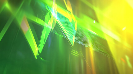 Aufkleber - Dynamic green abstract light patterns digital art modern aesthetic vibrant colors creative space visual concept