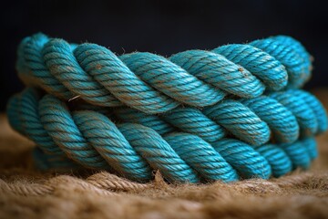 Aufkleber - A close-up view of a rope lying on a rug