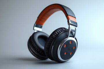Poster - A pair of headphones sitting on a table, ready for use
