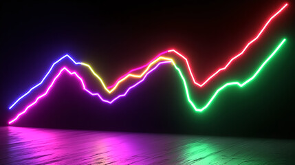Poster - Analyzing colorful trend lines data visualization digital art modern environment abstract viewpoint