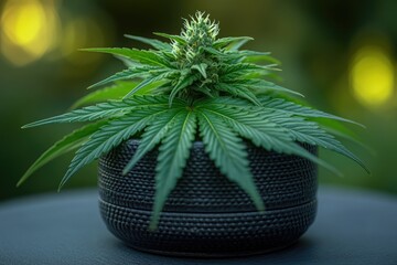 Aufkleber - A potted plant sits atop a table, ready for display or decoration