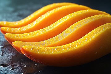 Poster - A close-up shot of a sliced orange resting on a table