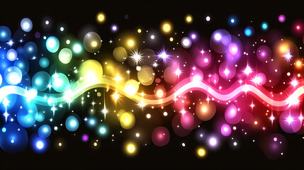 Poster - Dynamic colorful light patterns abstract art showcase digital artwork vibrant background creative concept
