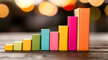 Poster - Analyzing growth trends in business metrics office space infographic indoor close-up data visualization