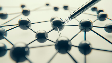 Poster - Exploring molecular structures and interactions laboratory setting scientific visualization abstract conceptual view