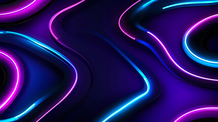 Fototapete - Dynamic neon light patterns abstract background digital art vibrant colors close-up view modern aesthetics