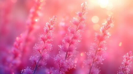 Poster - A close-up shot of a bunch of pink flowers