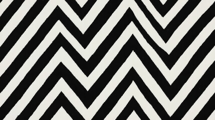 Poster - Dynamic black and white zigzag pattern design graphic art digital illustration modern aesthetic abstract viewpoint