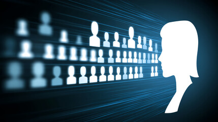 Poster - Analyzing digital profiles online platforms infographic virtual environment side view user engagement insights