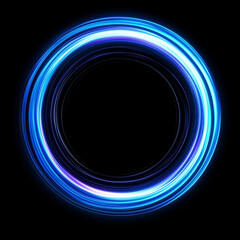 Wall Mural - blue light spinning, laser lights, luminous,circular halo,abstract glowing ring of light with partic