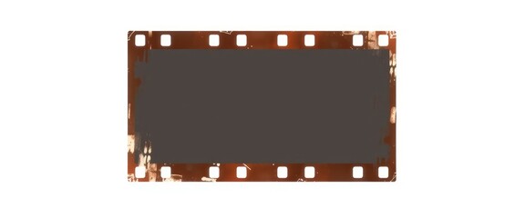 Poster - rectangular piece of photographic film with sprocket holes on borders sits isolated on white background