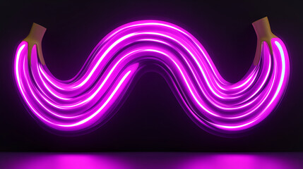 Aufkleber - Dynamic neon light sculpture urban setting digital art dark background creative perspective modern aesthetic