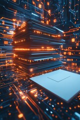 Poster - Cybernetic Stack: Data Cube on Circuit Board