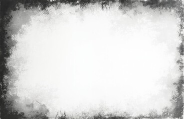 Fototapete - Grunge dirty photocopy gray paper texture with dark edges frame. Blank sheet material sample with black textured pattern surface. Toner copy space for stationery, office, dark object design template