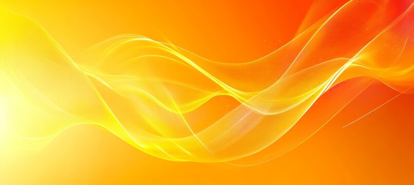 Abstract Orange Waves Flowing, Technology, Futuristic Background, Wallpaper, Design Element