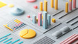 © Pixels Stock - Colorful 3D Graphs, Bar Charts, and Pie Chart for Business Data Analysis