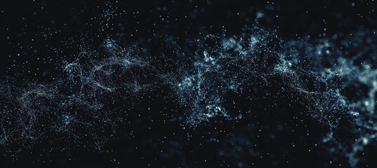 Aufkleber - the background is an abstract digital creation, comprising a space filled with polygons and dots, an