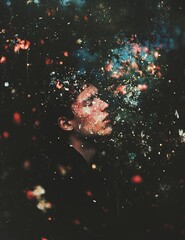 Poster - vibrant abstract background with multicolored hues, featuring an unusual lighting effect