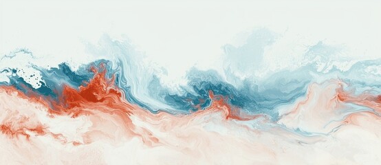 Poster - A vibrant horizontal banner featuring a modern waves background design in a palette of teal blue, dark blue, and slate gray hues