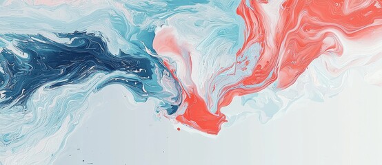 Poster - A horizontal banner featuring an elegant, curvy swirl wave pattern set against a pastel background of gray, teal blue, and light slate gray hues