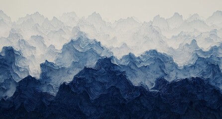 Poster - a 3d illustration featuring a blue abstract texture in a paper art style can be utilized for cover d