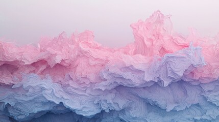 Poster - Dynamic motion abstract elements are beautifully displayed on a sunny teal background with pink and periwinkle sheets, resulting in an elegant flow
