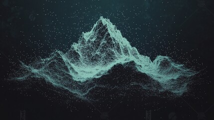 Aufkleber - navigating big data within the metaverse, with particles illuminated by blue led lights set against 