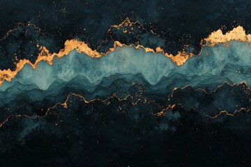 Poster - This 3D illustration and render features a background of abstract blue geometric shapes